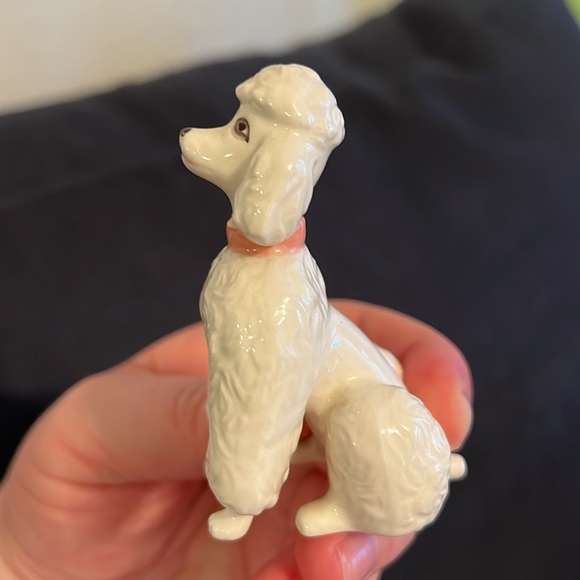 Vintage Other - Vintage Handpainted porcelain white poodle small dog figurine